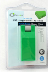 USB旅行用充电器(2个USB+1个AC插座)