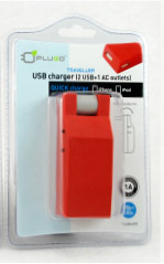 USB旅行用充电器(2个USB+1个AC插座)